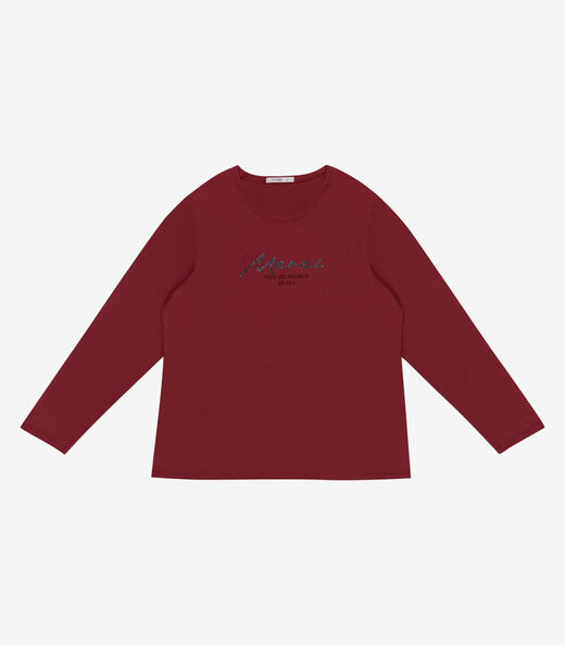 Image_Blusa Feminina Manga Longa Plus Size Secret Glam Vermelho