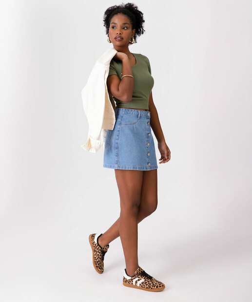 Saia Jeans Feminina Marisa