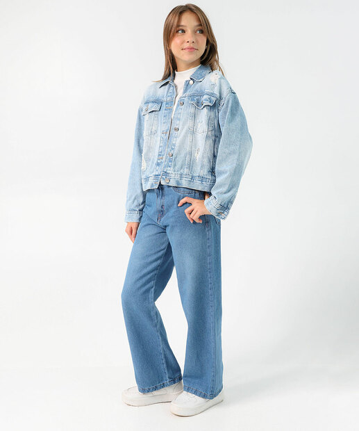 Image_Calça Juvenil Jeans Wide Leg Tam 10 a 16 Azul
