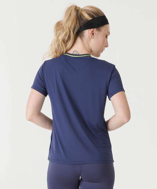 Blusa Feminina Fitness Básica Marisa Azul