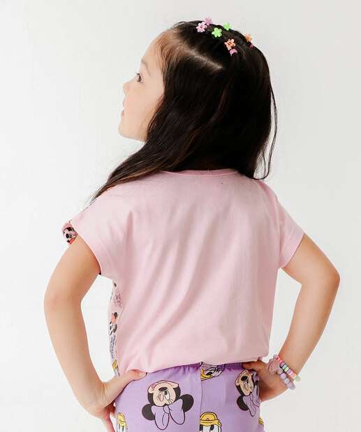 Blusa Manga Curta Minnie E Amigos Disney Tam 4 a 10