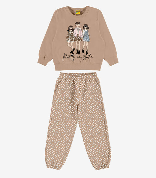 Image_Conjunto Blusão Com Calça Menina Rovi Kids Marrom
