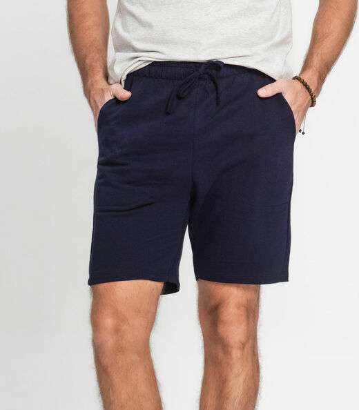 Bermuda Masculina Plus Size Moletom Diametro Azul