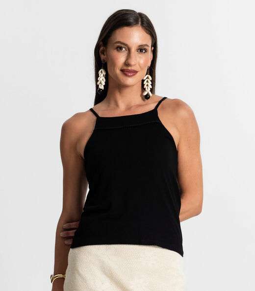 Blusa De Alça Feminina Rovitex Preto