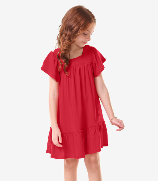 Image_Vestido Infantil Viscose Liso Trick Nick Vermelho