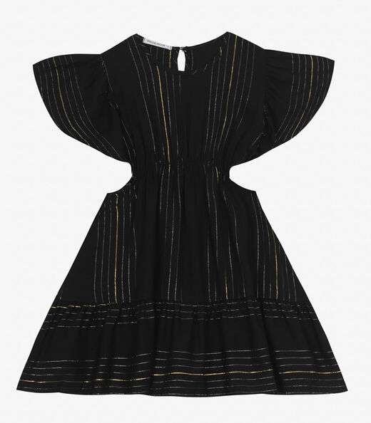 Vestido Infantil em Viscose Lurex Trick Nick Preto