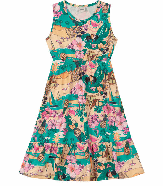 Vestido Infantil Praia Rovitex Kids Verde