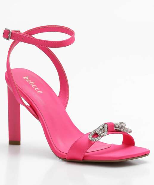 Sandália Salto Fino Feminina Laço Strass Bebecê