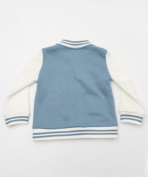 Jaqueta Infantil Bomber Moletom Patruha Canina Tam 1 a 3 Azul