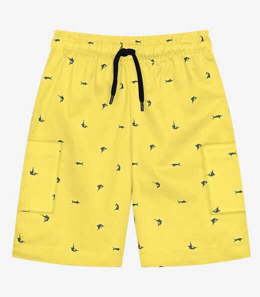 Conjunto Infantil Camiseta Com Bermuda Trick Nick Bege