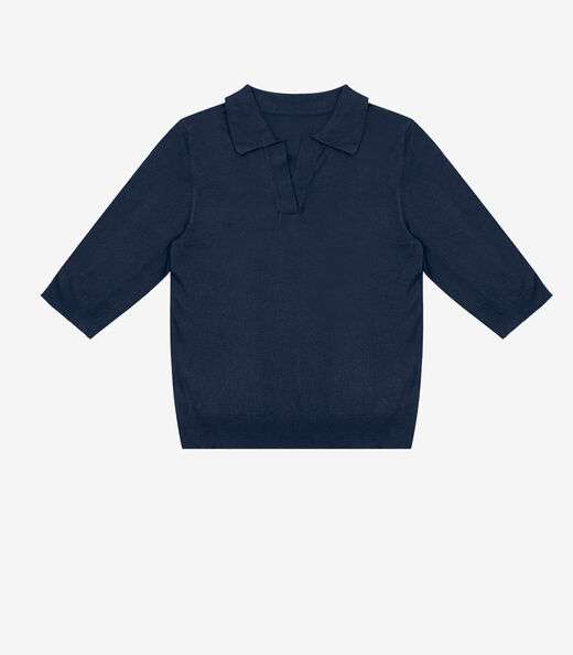 Image_Blusa Polo Feminina Tricot Select Azul