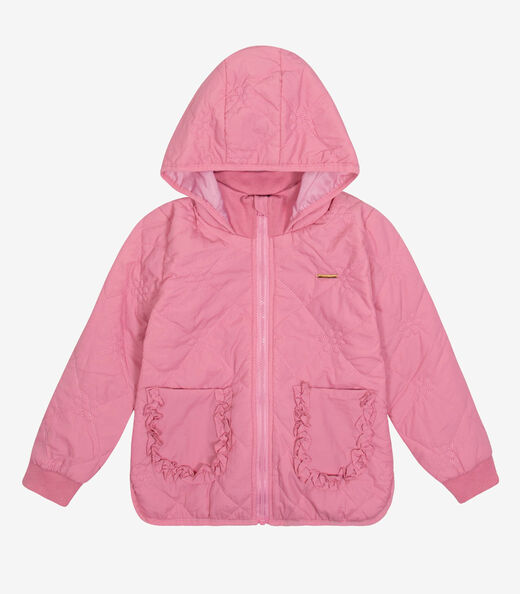 Jaqueta Puffer com Capuz Trick Nick Rosa