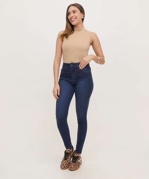 Calça Jeans Skinny Feminina Strass Biotipo