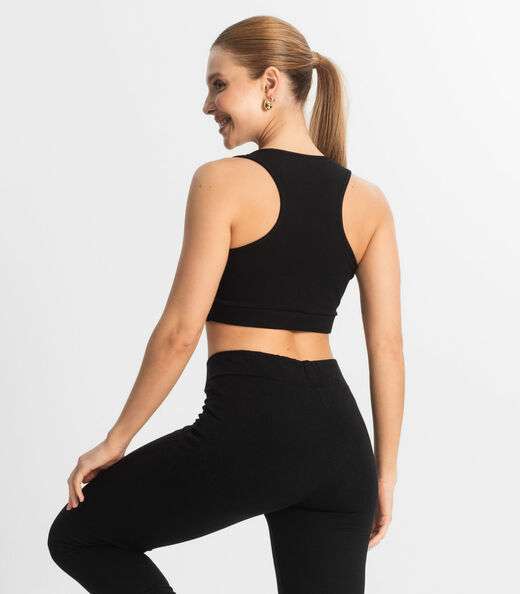 Top Fitness Feminino em Cotton Pesado Select Preto