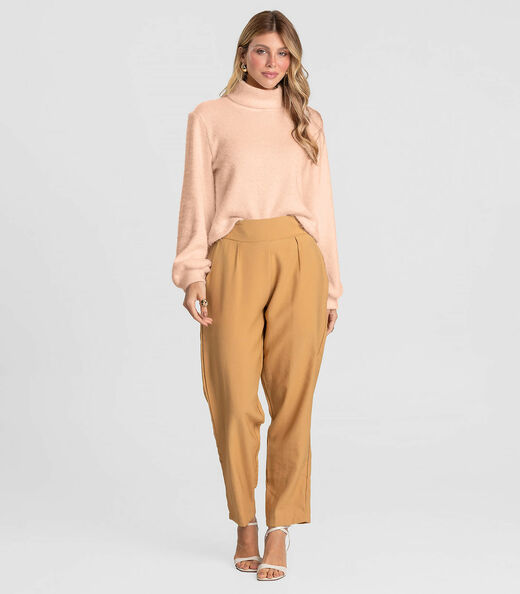 Blusão Feminino em Tricot Felpudo Dianna Rosa