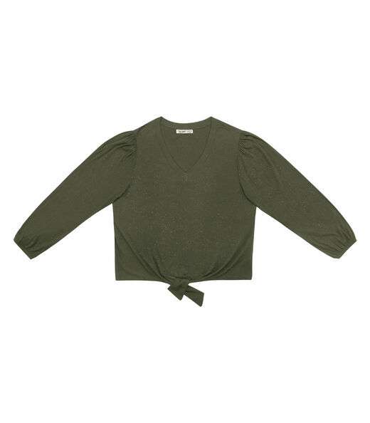 Blusa Manga Longa Em Ribana Canelada Secret Glam Verde