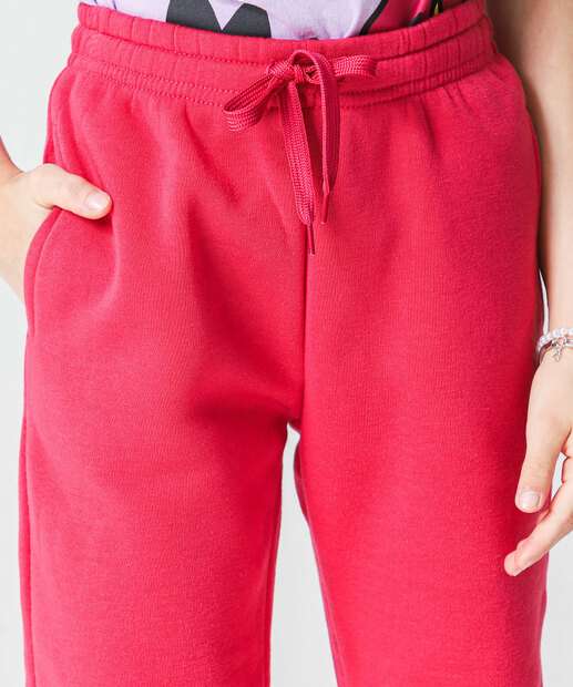Calça Infantil Moletom Básica Marisa Tam 4 a 10 Rosa