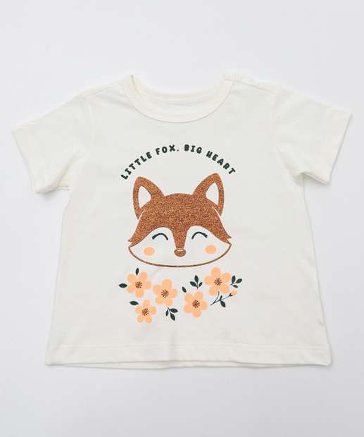 Image_Camiseta Infantil Estampa Raposa Marisa Tam 1 a 5 Off White