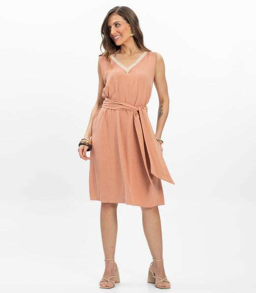 Vestido Curto Linho Strong Feminino Endless Marrom