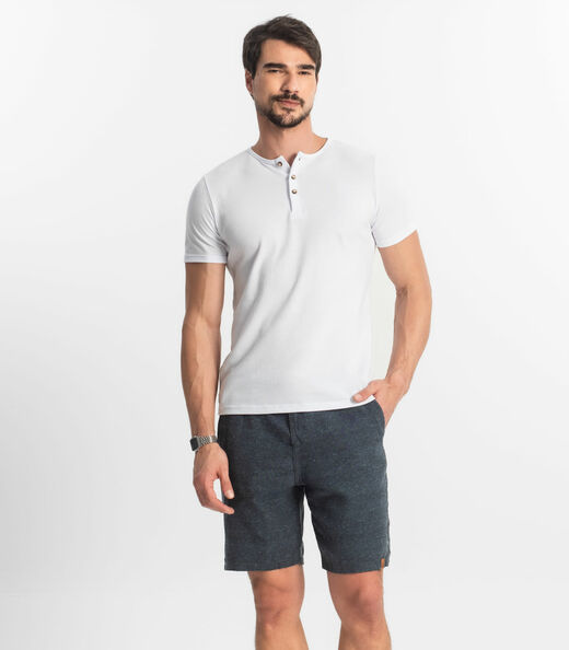 Image_Bermuda Masculina Sarja Elástico E Bolsos Shift Cinza