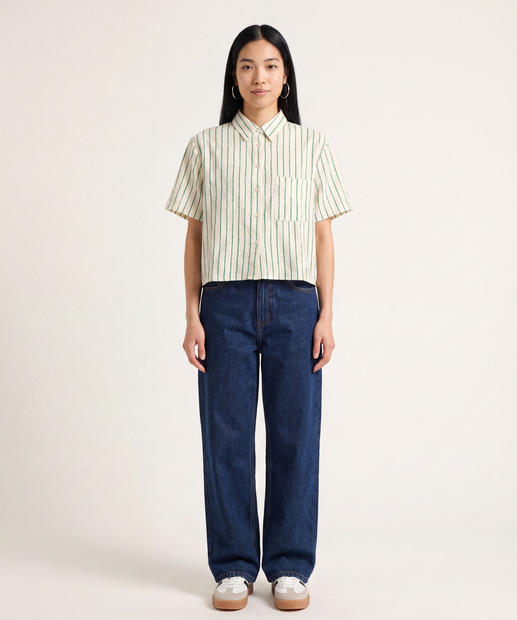 Image_Camisa Cropped Feminina Listrada Manga Curta Marisa
