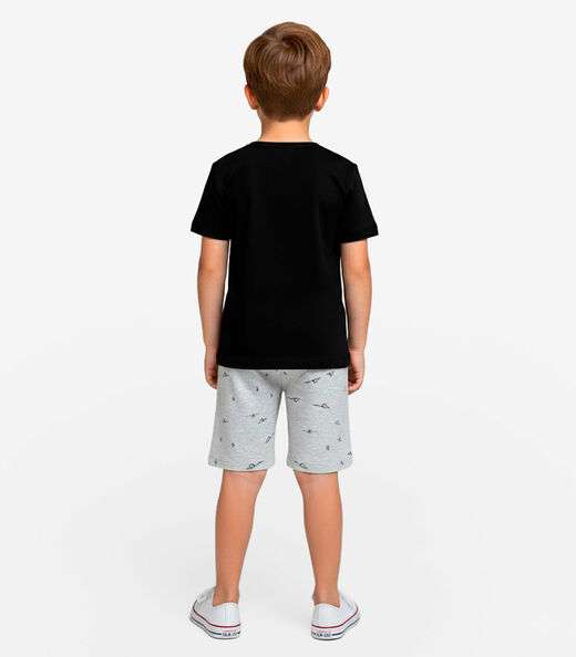 Conjunto Infantil Camiseta e Bermuda Select Cinza