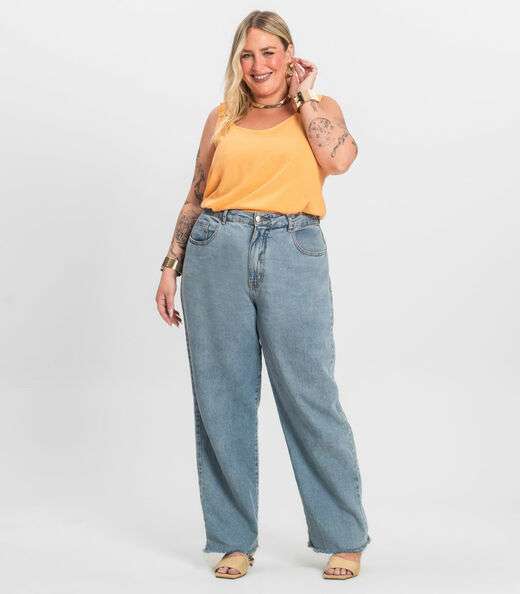 Regata Feminina Plus Size Infinita Cor Laranja
