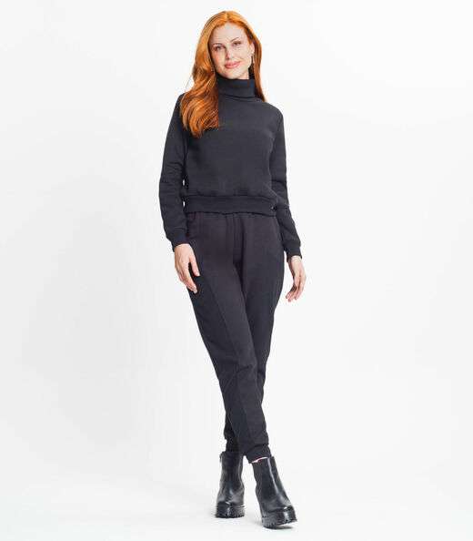 Blusão Feminino Em Moletom Rovitex Preto