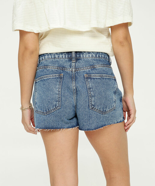 Short Jeans Feminino Destroyed Barra Desfiada Marisa
