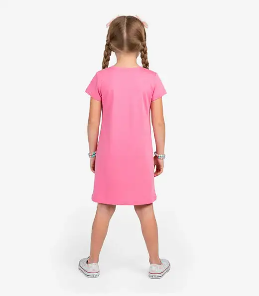 Vestido Feminino Infantil em Molecotton Select Rosa