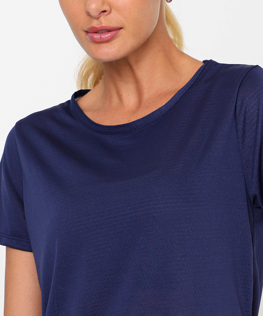 Blusa Feminina Fitness Básica Dry Fit Marisa Azul