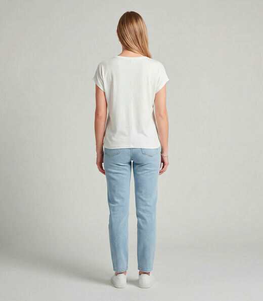 Blusa Feminina em Visco Tricot Infinita Cor Bege