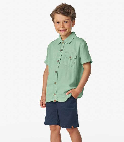 Image_Bermuda Infantil em Sarja Cotton Trick Nick Azul