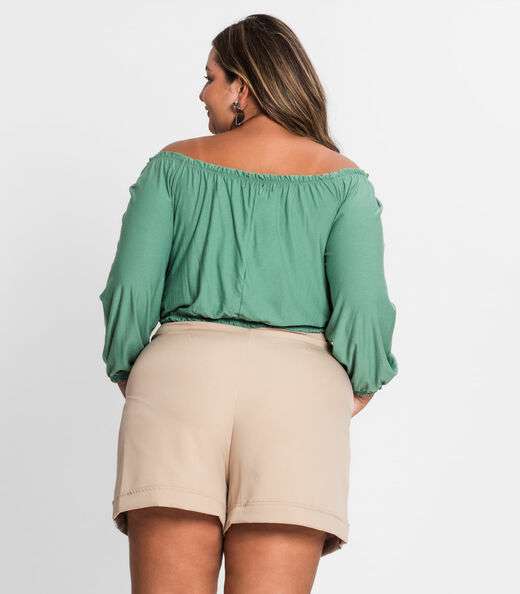 Blusa Ciganinha Feminina Plus Size Secret Glam Verde