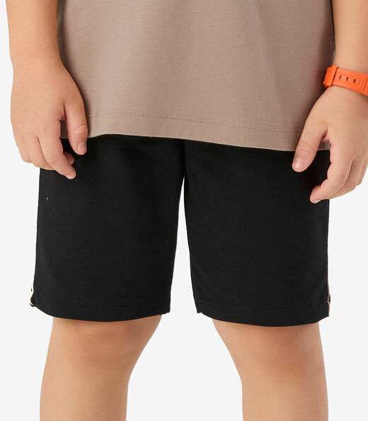 Conjunto Machão c Bermuda em Meia Malha Rovi Kids Marrom