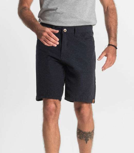 Bermuda Masculina Sarja Com Bolsos Shift Azul