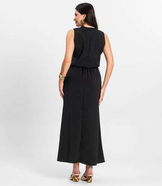 Saia Midi Feminina em Twill Cey Rovitex Preto