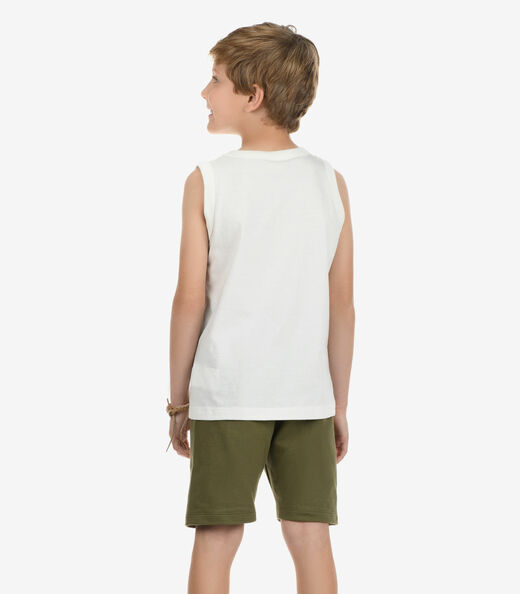 Conjunto Machão com Bermuda Menino Rovi Kids Bege