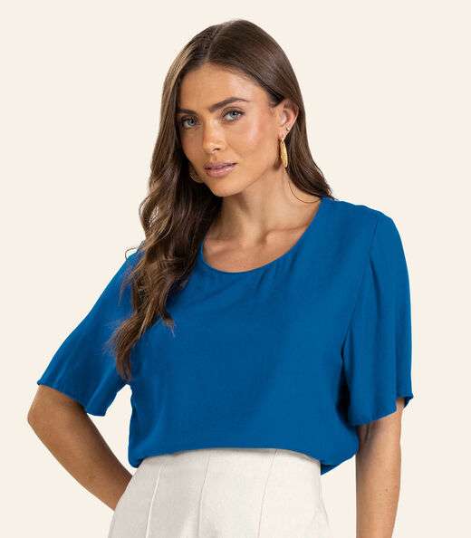 Blusa Viscose Double Feminina Endless Azul