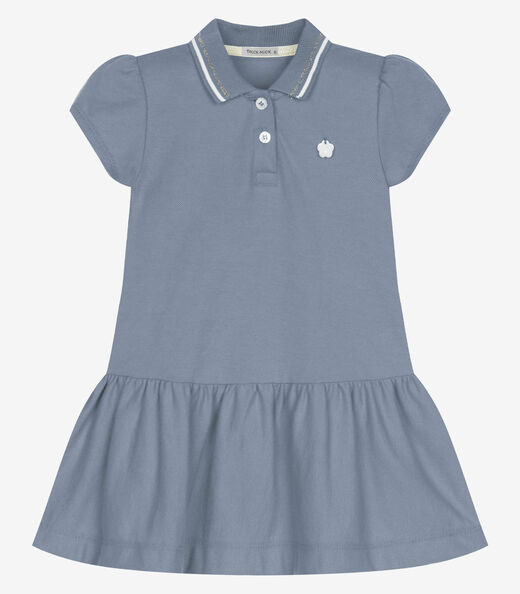 Vestido Infantil Menina Polo Piquet Trick Nick Azul
