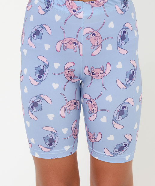 Conjunto Infantil Stitch E Angel Disney Tam 4 a 10 Lilás
