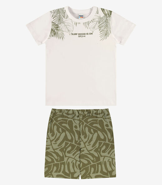 Image_Conjunto Camiseta Com Bermuda Infantil Rovi Kids Bege