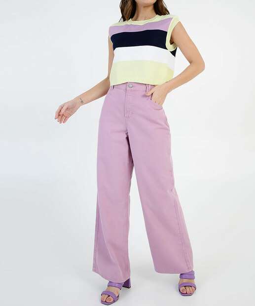 Blusa Regata Feminina Tricô Recorte Marisa 
