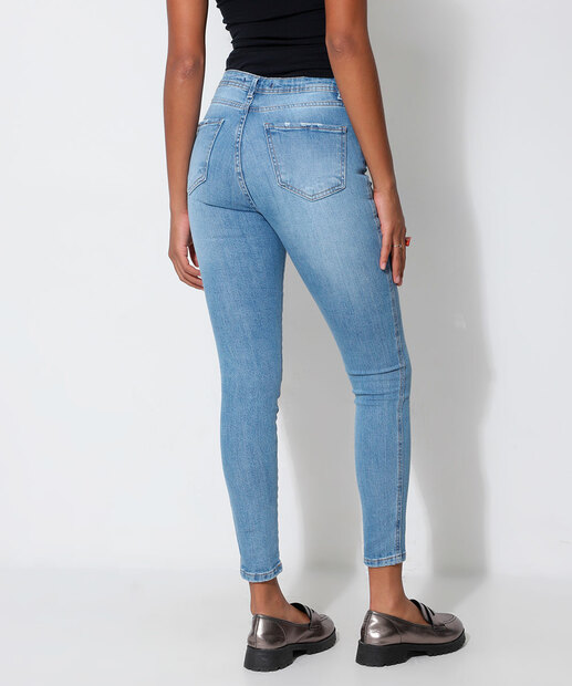 Calça Jeans Skinny Feminina Bolsos  