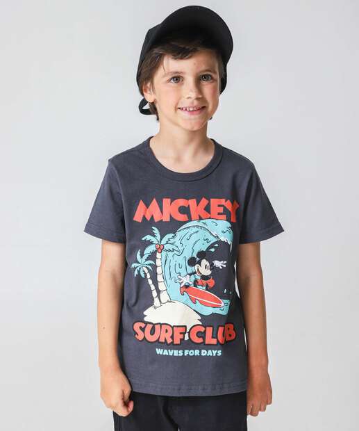 Image_Camiseta Infantil Estampa Mickey Disney Tam 4 a 10 Cinza 