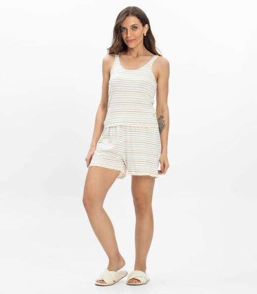 Pijama Regata Feminino Regata Infinita Cor Azul