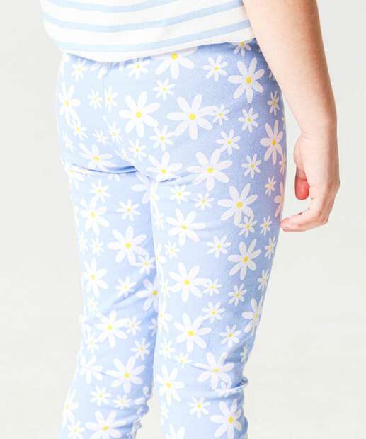Calça Infantil Legging Estampa Flores Marisa Tam 4 a 10 Rosa