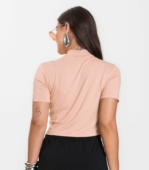 Blusa Cropped Feminina Select Bege