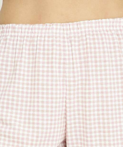 Pijama Feminino Xadrez Manga Curta Marisa