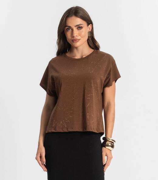 Image_Blusa Feminina Manga Curta Endless Marrom